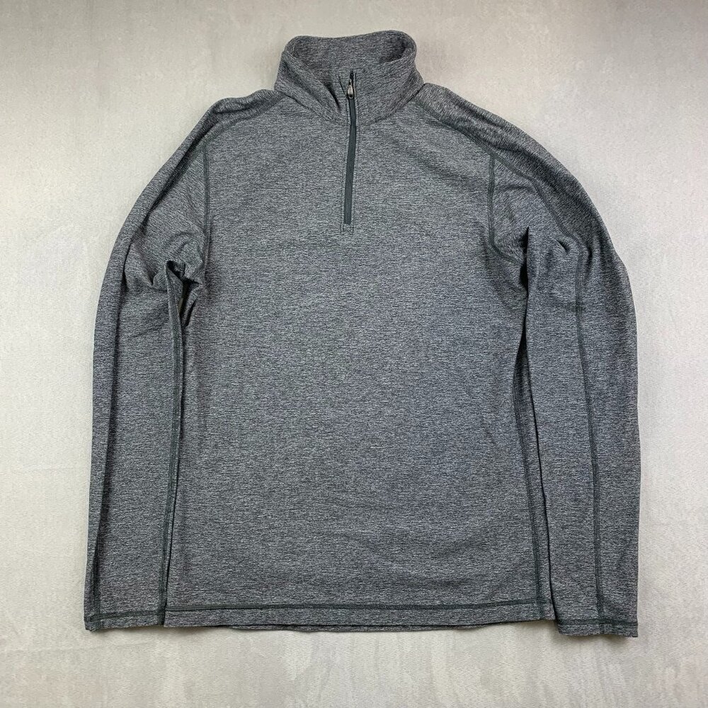Lululemon Men Pullover Medium Gray Heather Surge Warm 1/2 Zip Silver Performance